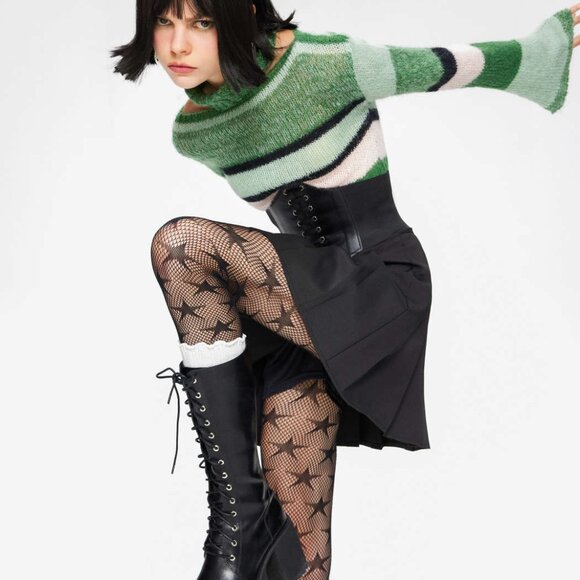 black pleated mini skirt - Picture 3 of 4